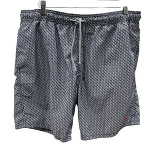 Ted Baker Geometric Print Swim Trunk SZ L 4 Blue White